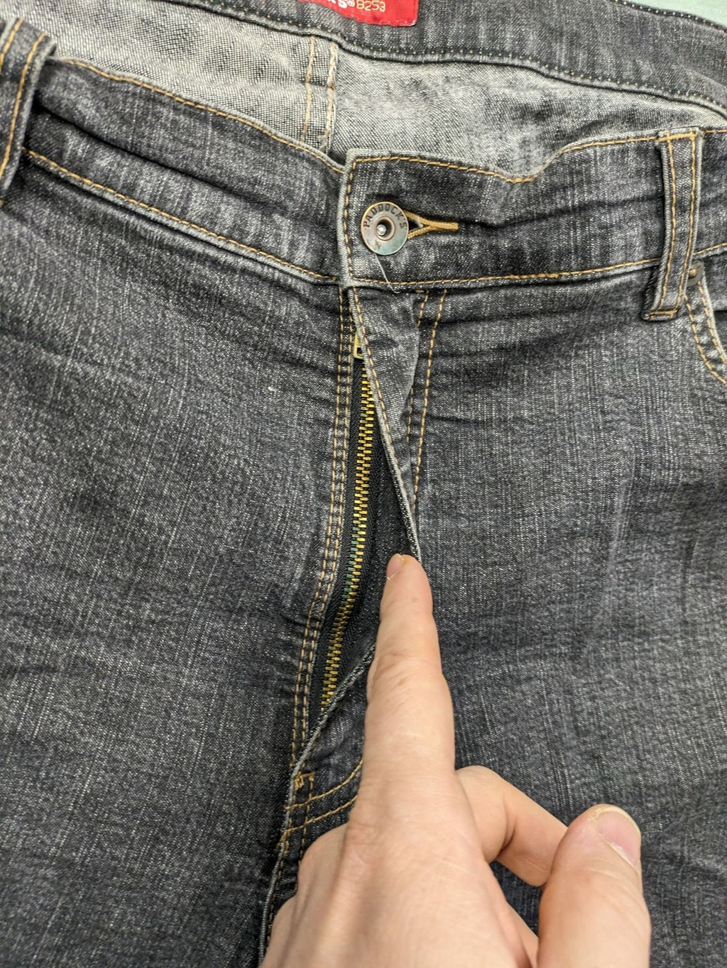 Paddock's straight jeans dark wash grey cotton-stretch denim with classic straight leg design.