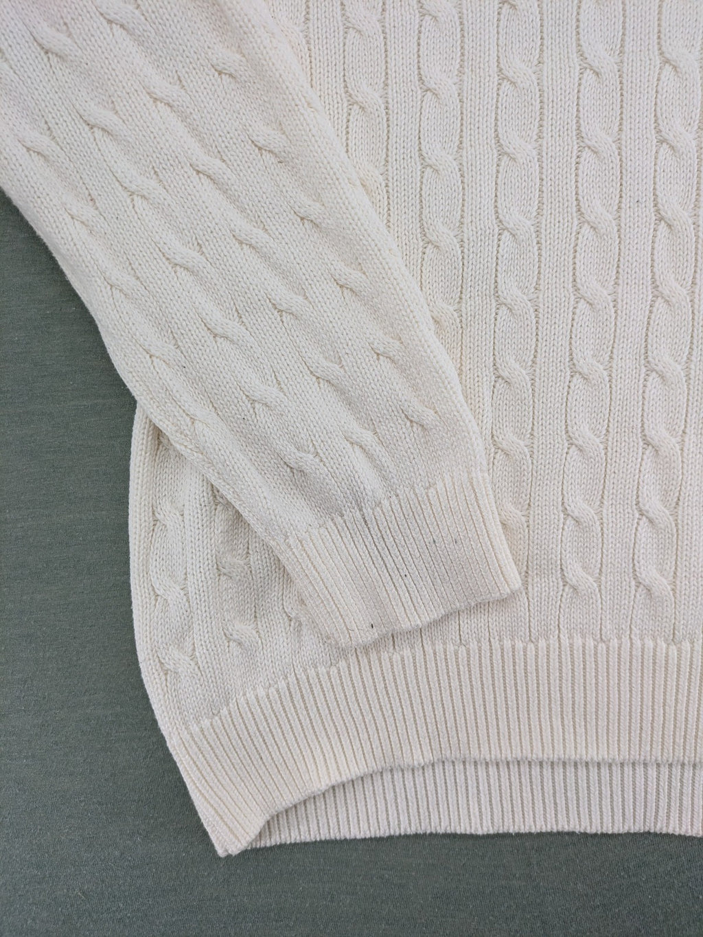 Brandy Melville cream turtle neck jumper with allover cable knit pattern and ribbed hem.