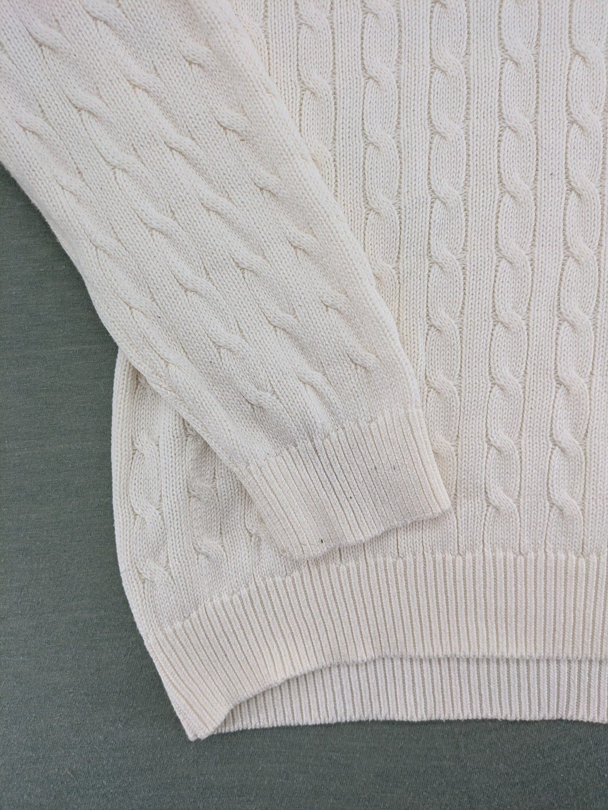 Brandy Melville cream turtle neck jumper with allover cable knit pattern and ribbed hem.