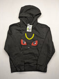 Kinder black hoodie featuring Umbreon graphic, soft cotton-polyester blend, classic pullover style.