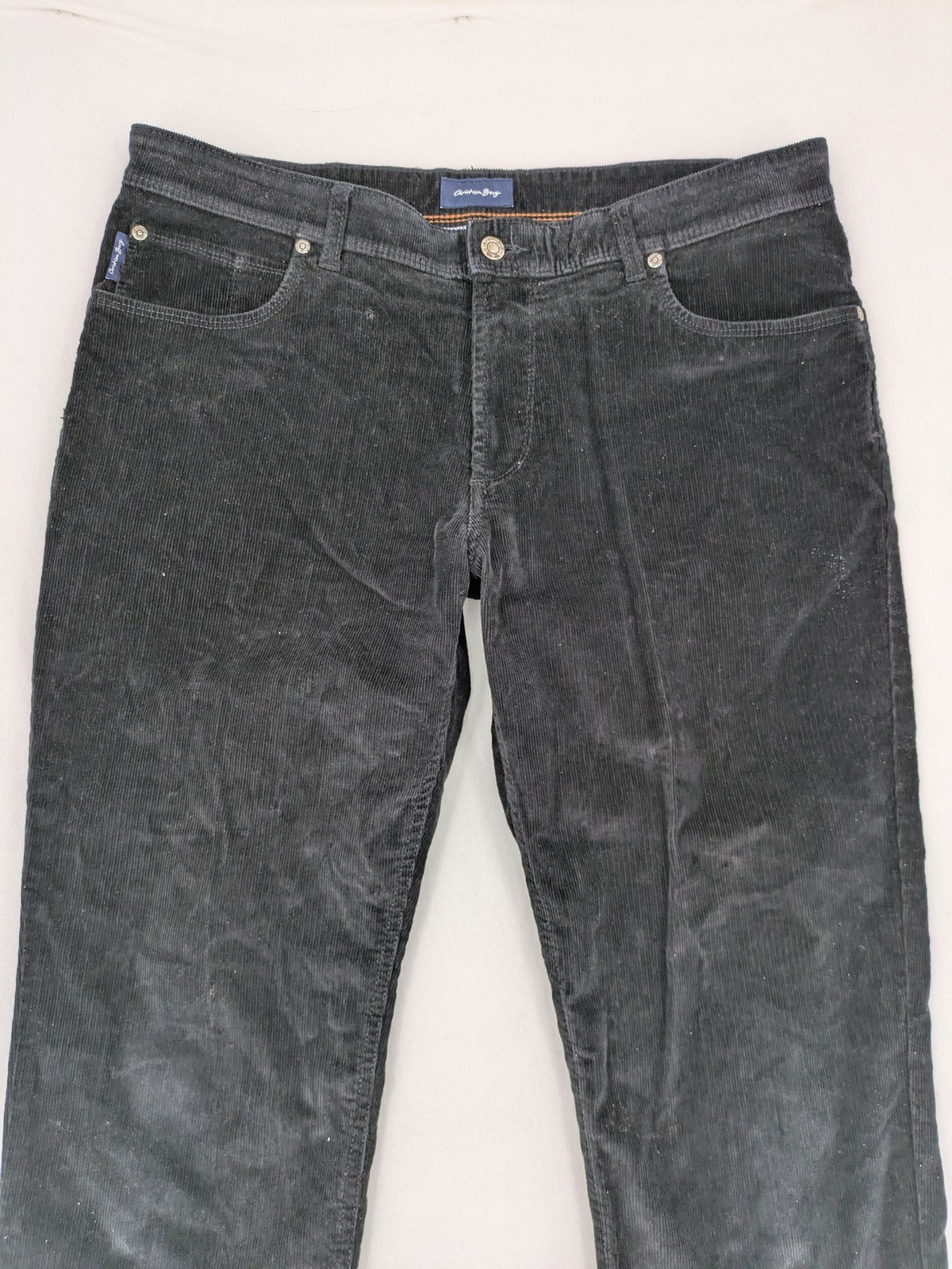 Christian Berg black cord pants straight fit 5-pocket design cotton blend