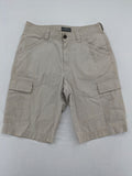 Grey Connection beige cargo shorts with multiple pockets and button closure, made from cotton.