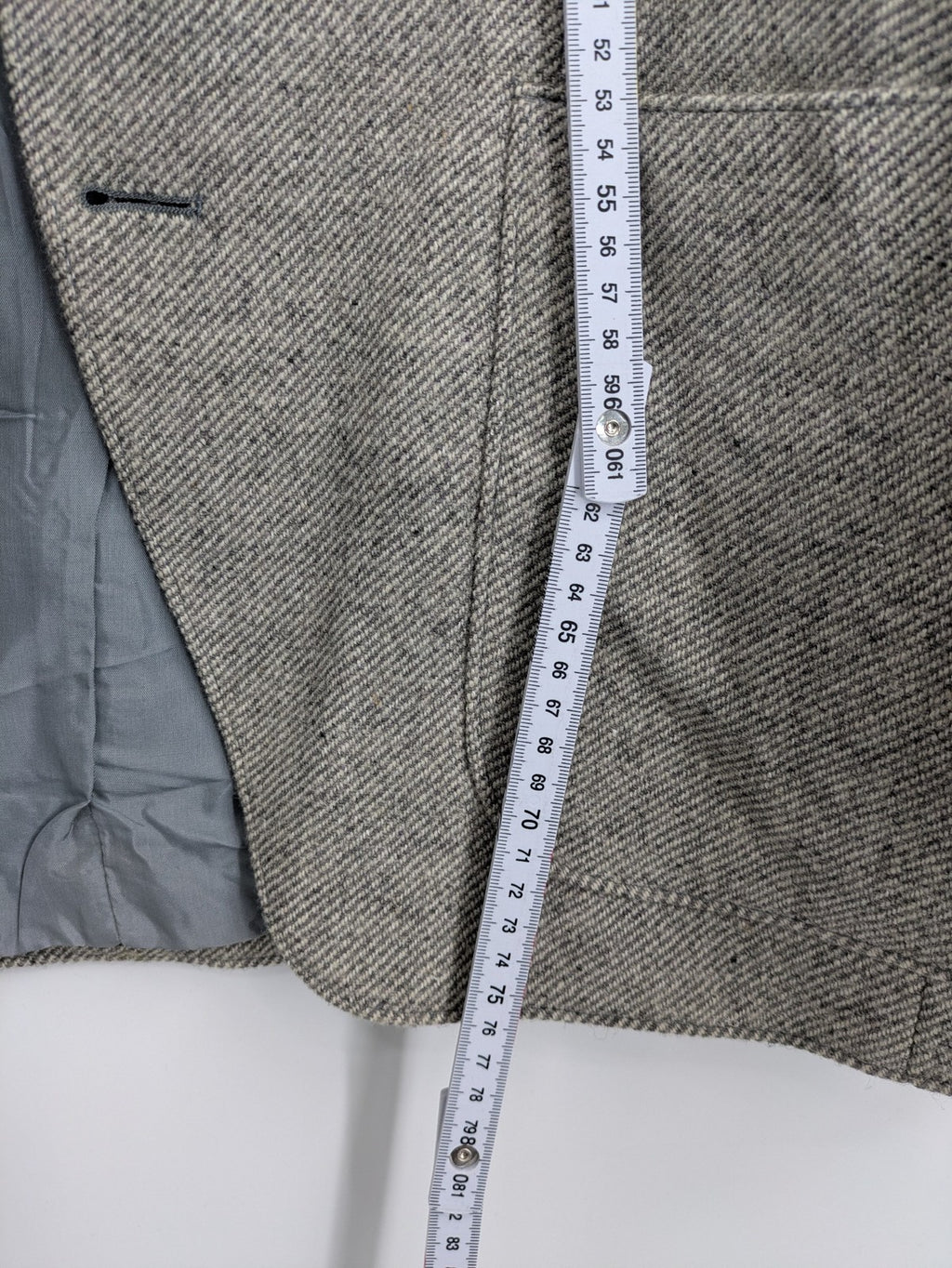 C&A grey blazer wool blend herringbone pattern fully lined classic style