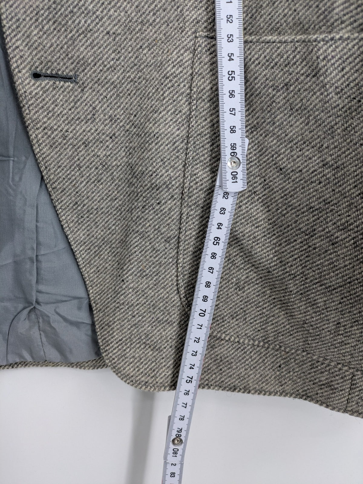 C&A grey blazer wool blend herringbone pattern fully lined classic style