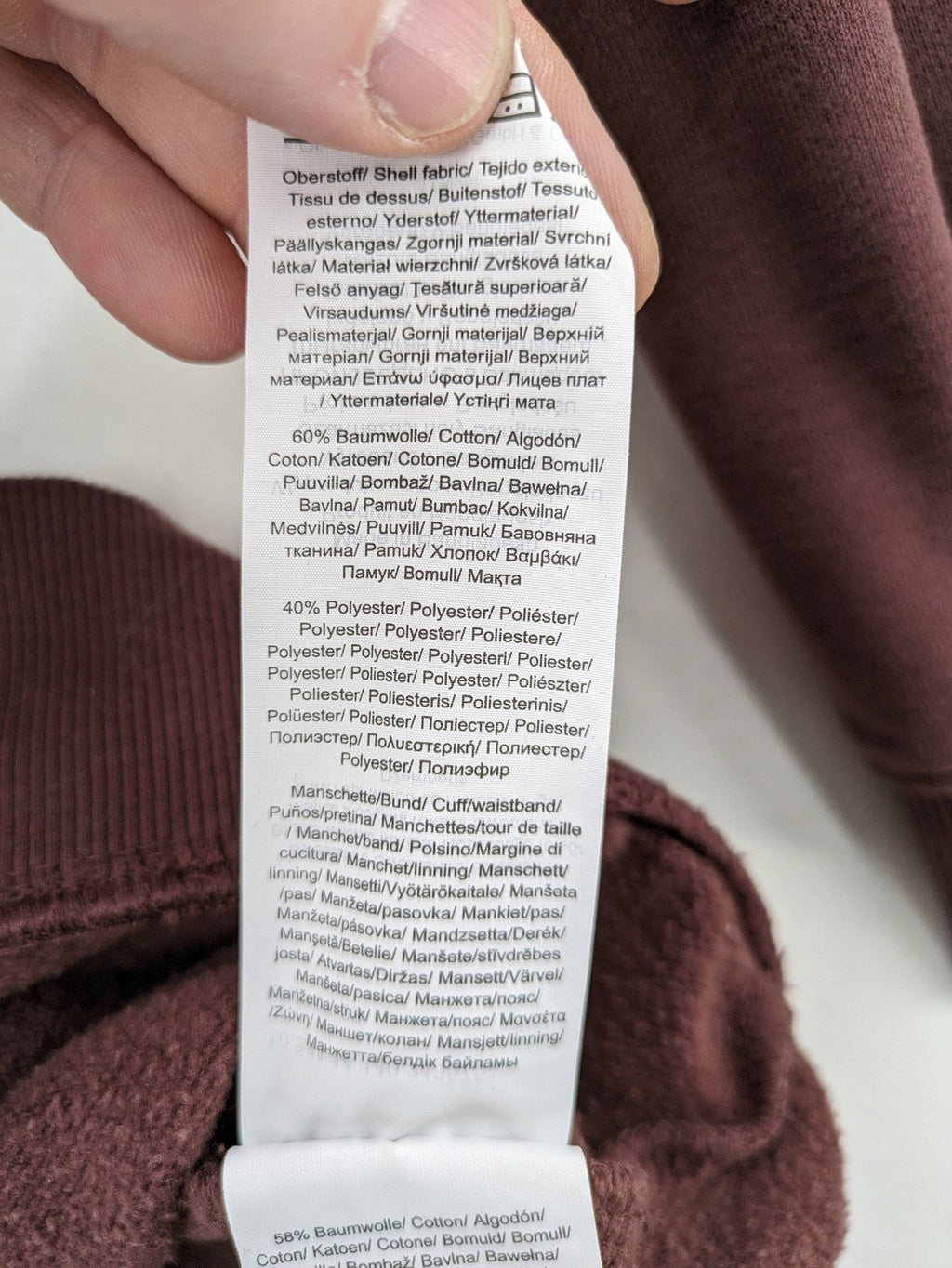 s.Oliver hoodie bordeaux graphic print logo, cotton blend, contrasting grey hood lining