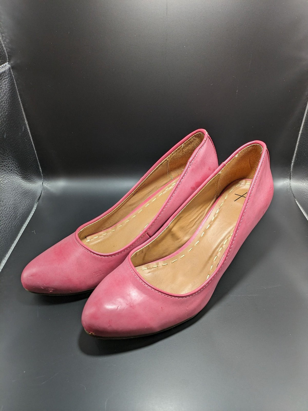AF cream pumps block heel round toe elegant design
