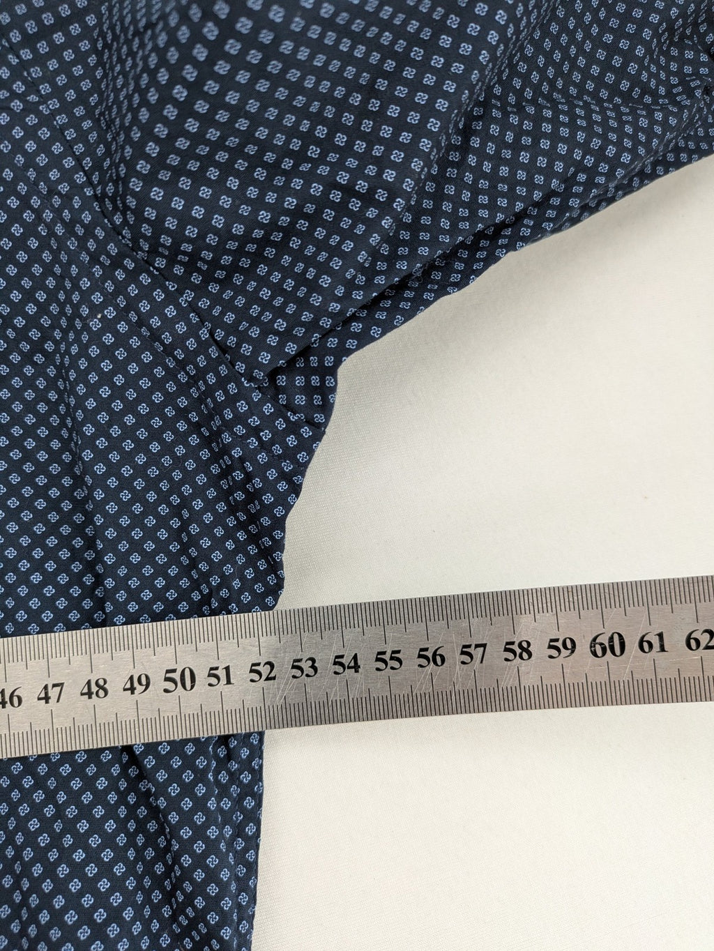 Nazareno Gabrielli blue button-up shirt with subtle pattern and classic collar, made in Italy.