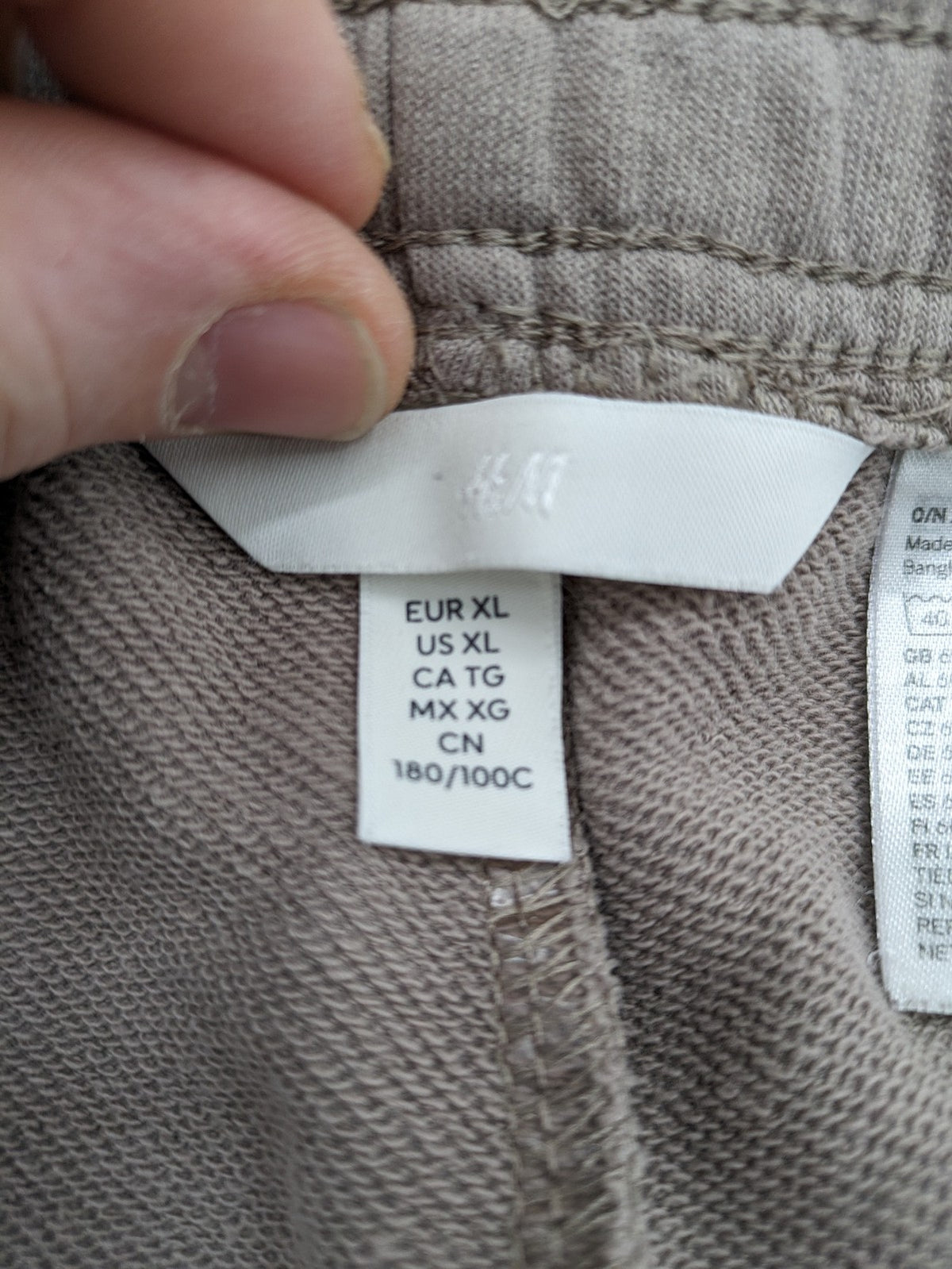 H&M beige jogging pants wide leg elastic waistband soft cotton blend