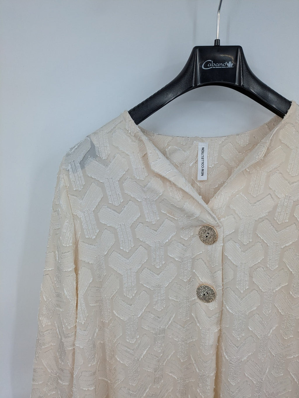 L'ange beige turtle neck jumper geometric pattern lightweight fabric elegant design