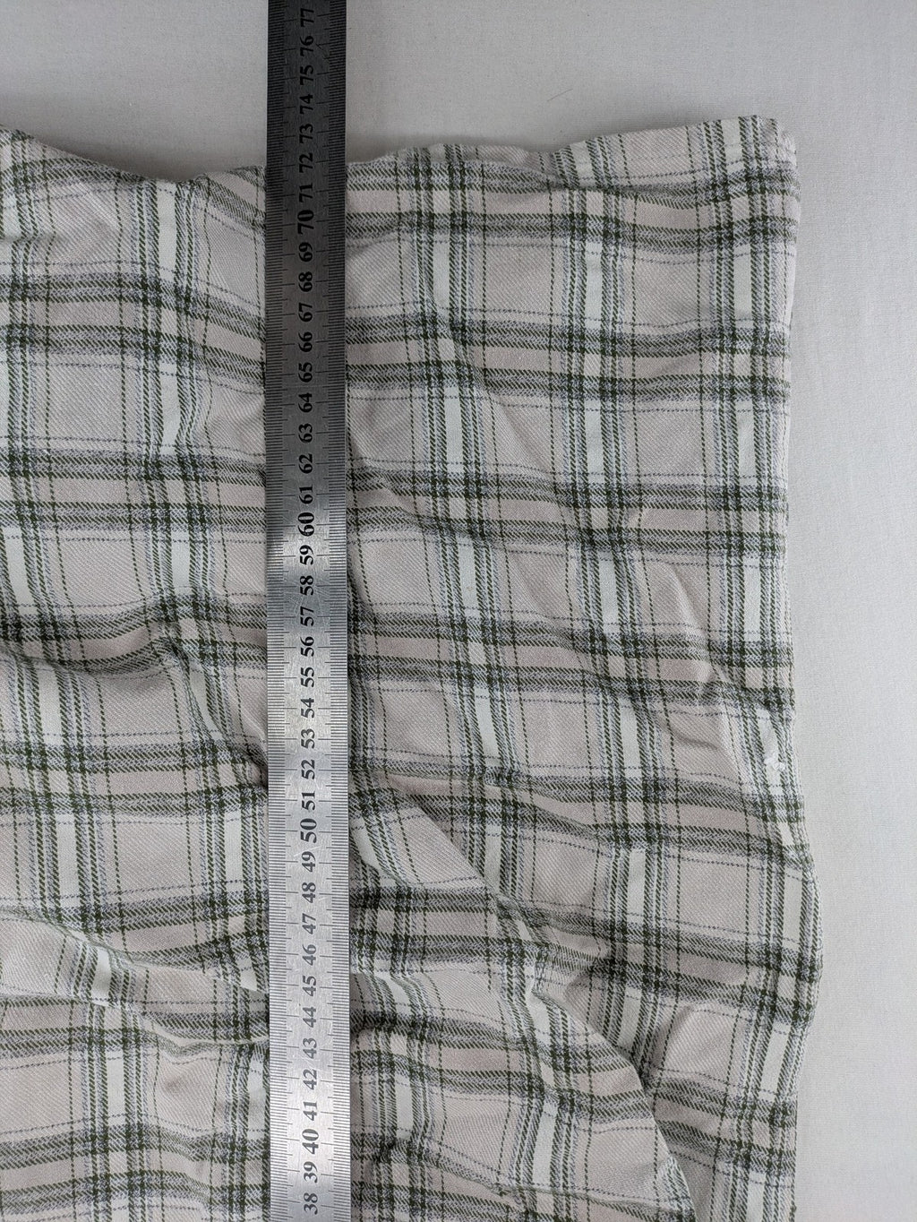 OS Trachten dirndl shirt grey green checkered cotton with decorative buttons and chest pocket