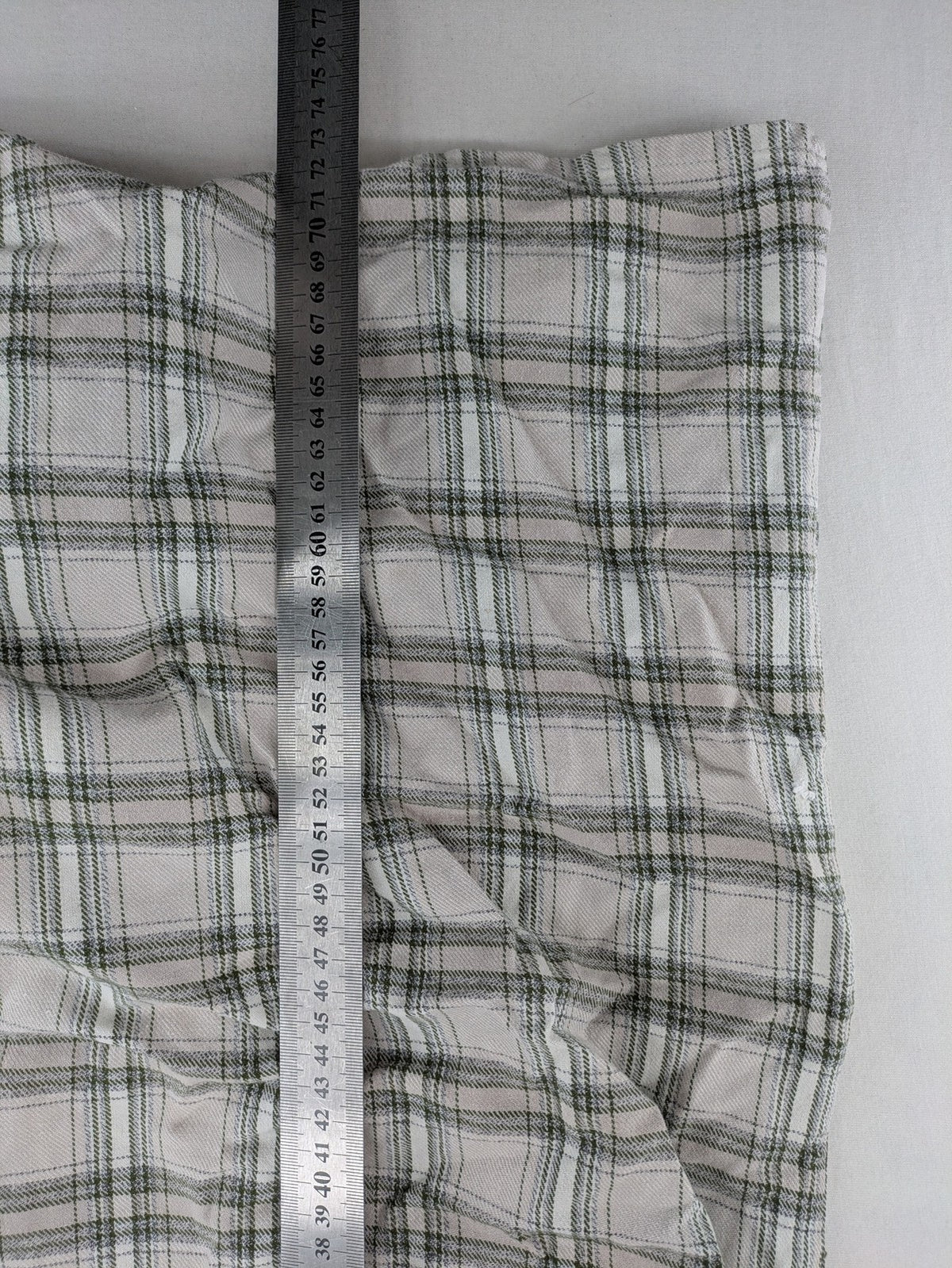 OS Trachten dirndl shirt grey green checkered cotton with decorative buttons and chest pocket