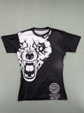 FORMMMA black rashguard featuring striking white wolf graphic and "Chechen Warrior" text.