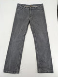 Atlas For Men grey straight jeans 5-pocket design with stretch material for comfort.