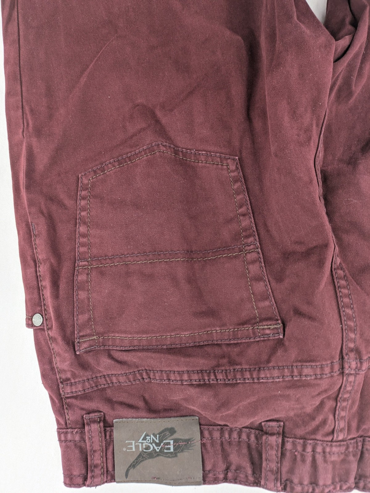 Baumwolle burgundy straight jeans 5-pocket design with brand logo and stretch material