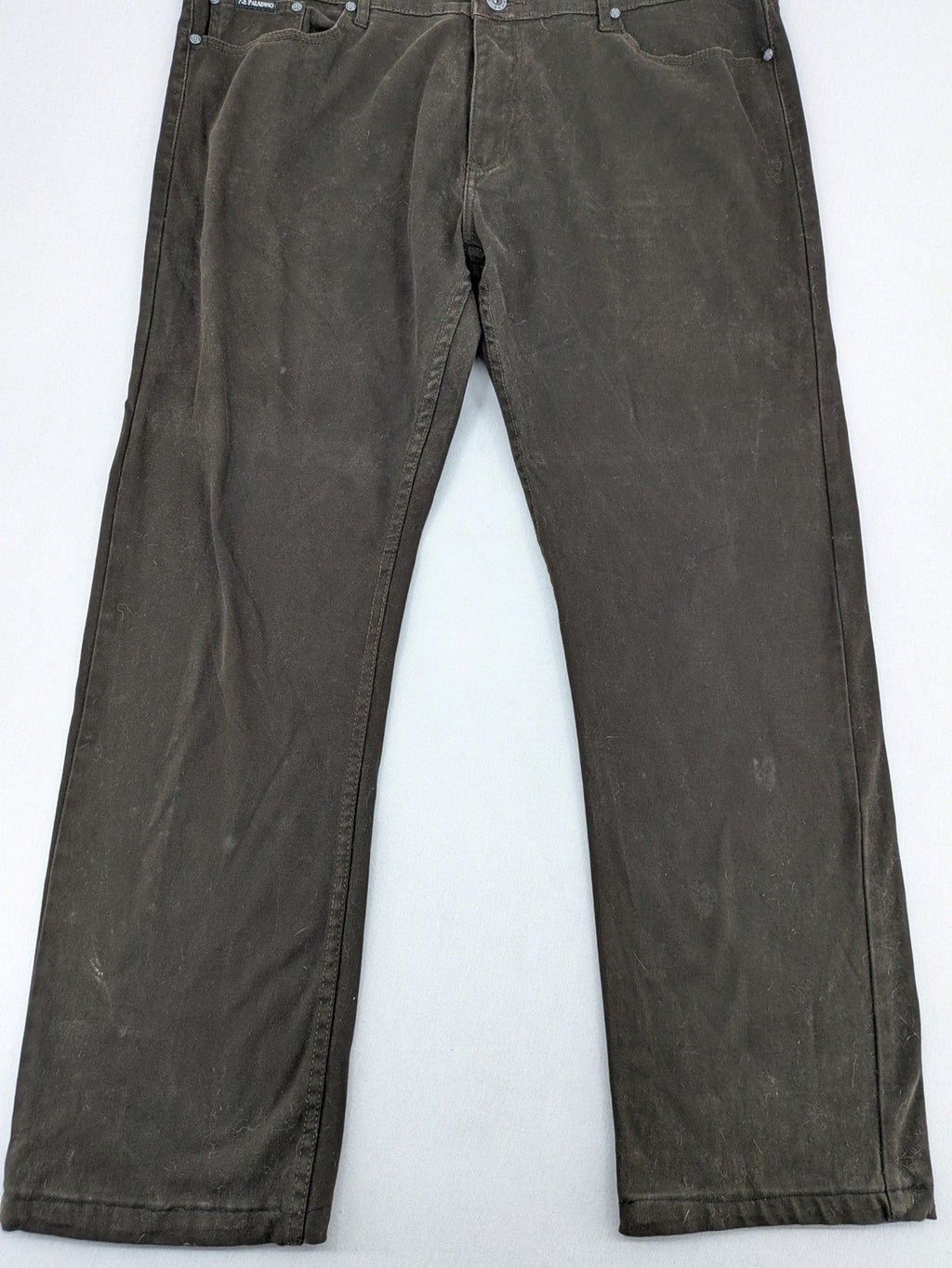 Paladino brown straight jeans five-pocket design stretch cotton fabric