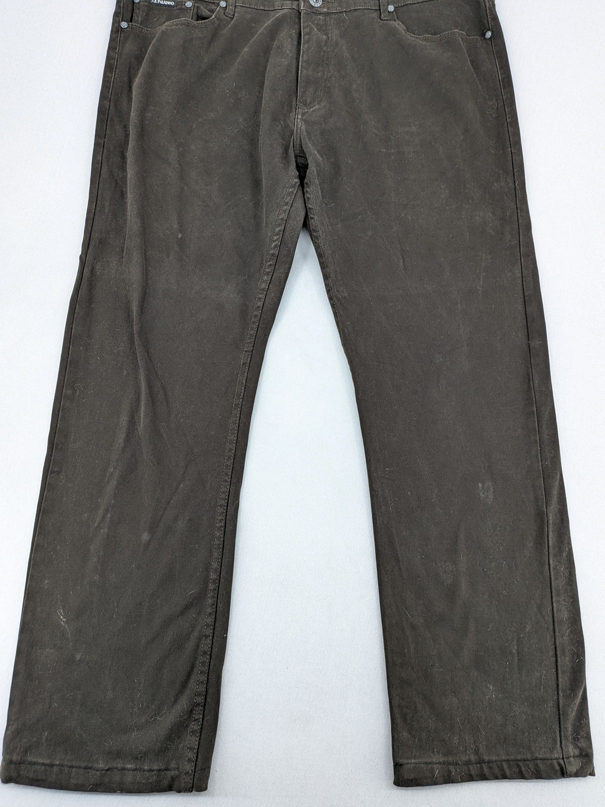 Paladino brown straight jeans five-pocket design stretch cotton fabric
