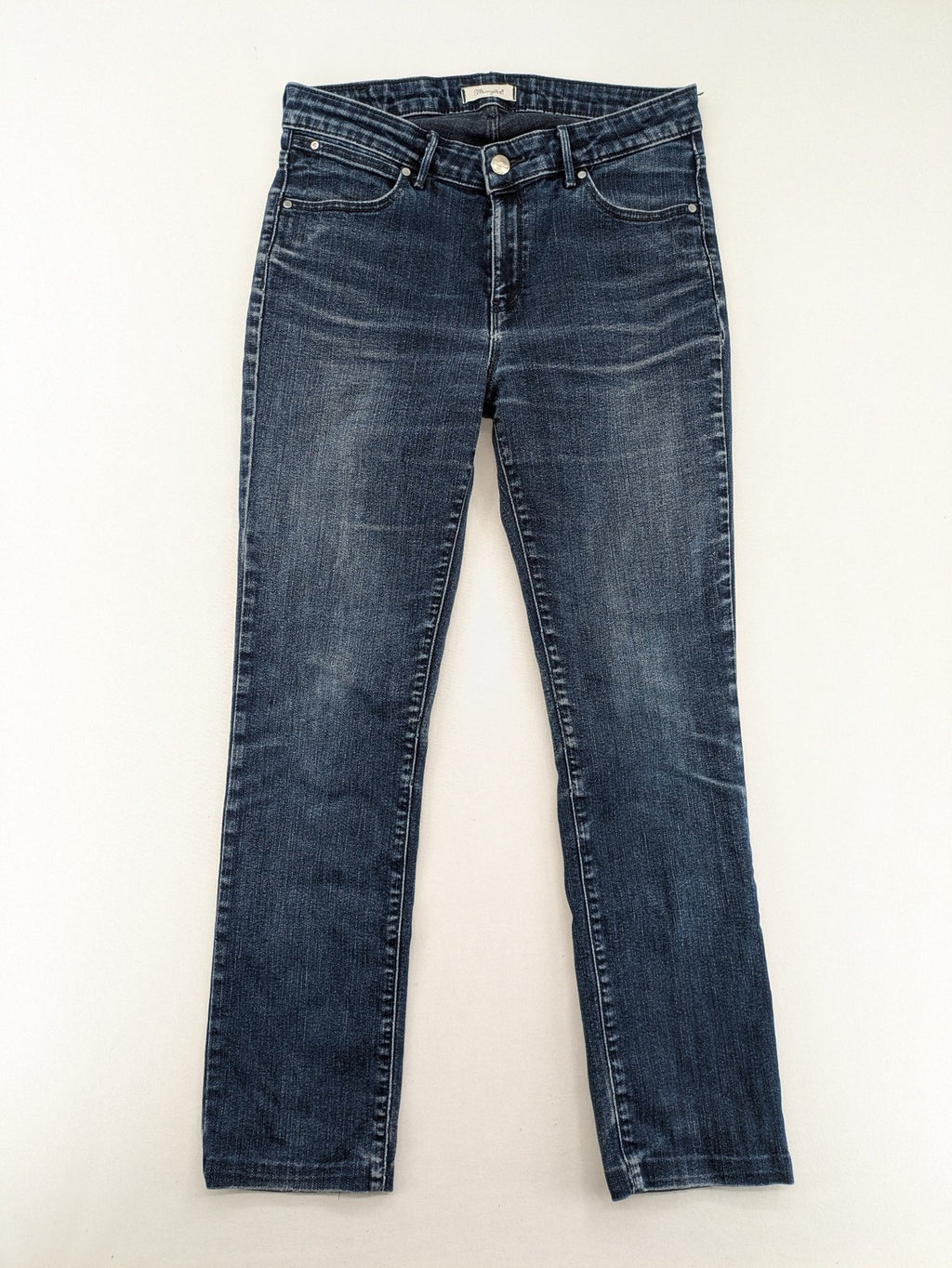 Wrangler straight jeans blue stretch denim classic fit W29 L30 with logo patch