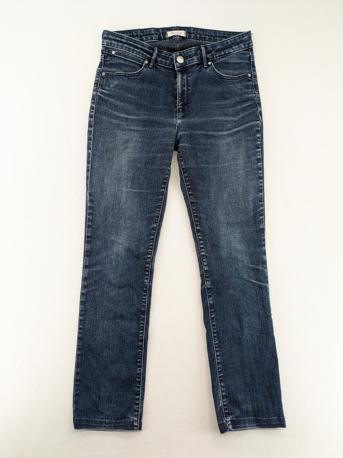 Wrangler straight jeans blue stretch denim classic fit W29 L30 with logo patch