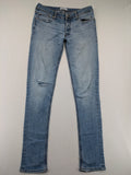 Jack & Jones blue slim jeans with button fly and subtle used look.