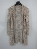 9th Avenue pink cardigan open front soft knit with multicolored pattern