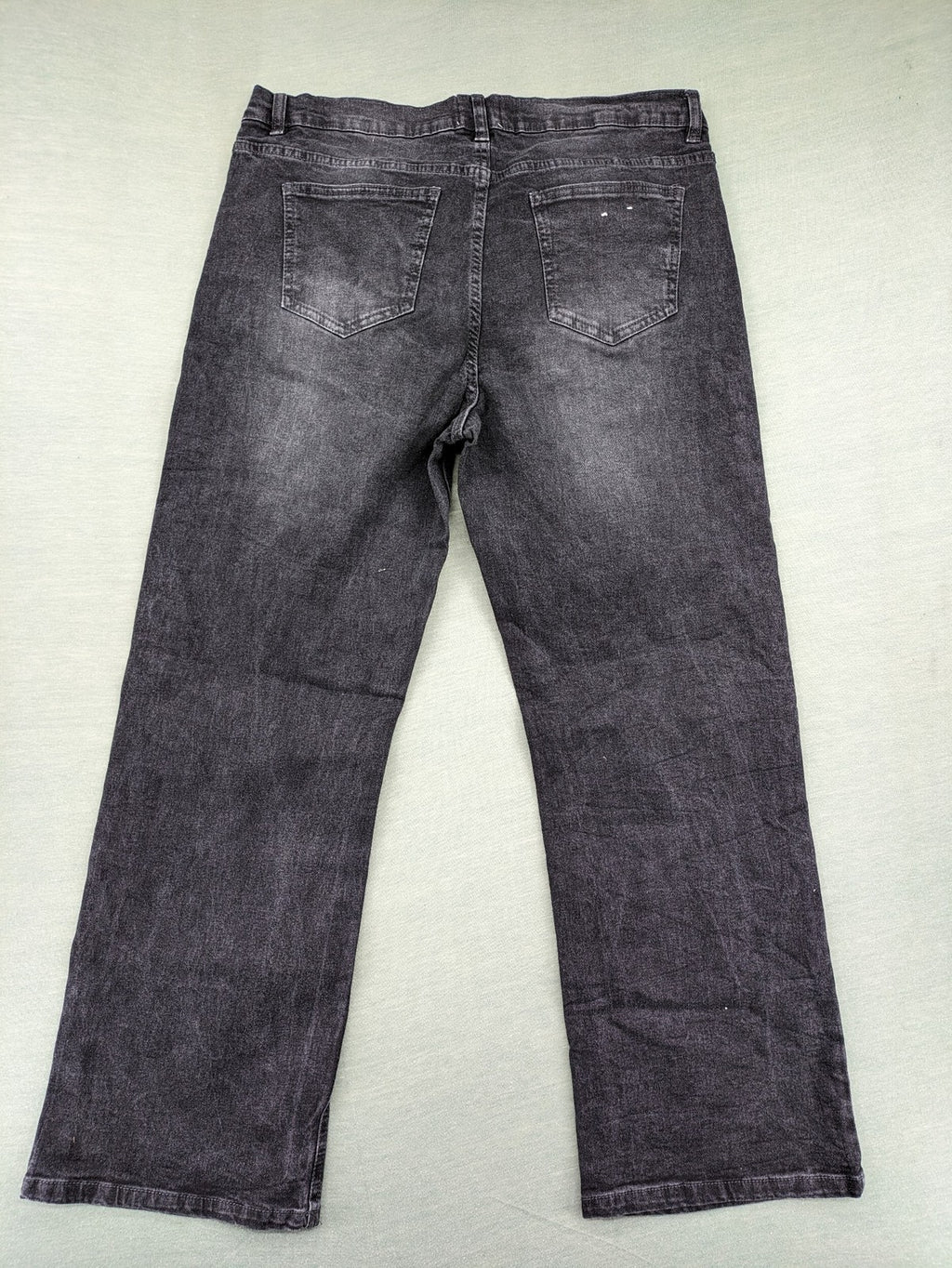 up2 fashion black straight jeans washed look 5-pocket design cotton blend