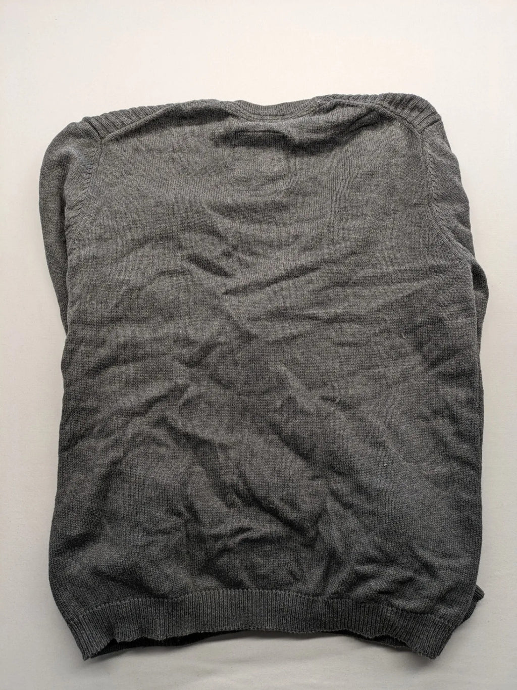 s.Oliver grey turtle neck jumper with varsity college patch and button closure.