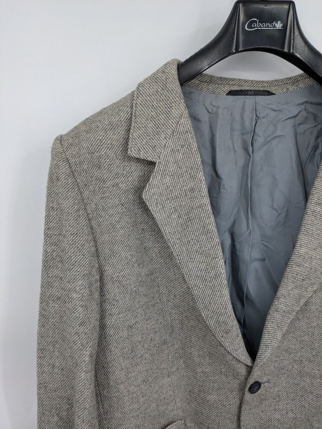 C&A grey blazer wool blend herringbone pattern fully lined classic style