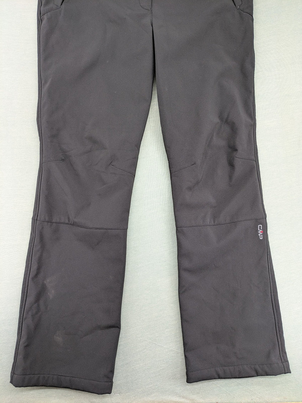 cmp black softshell pants with wind protection technology and white logo details