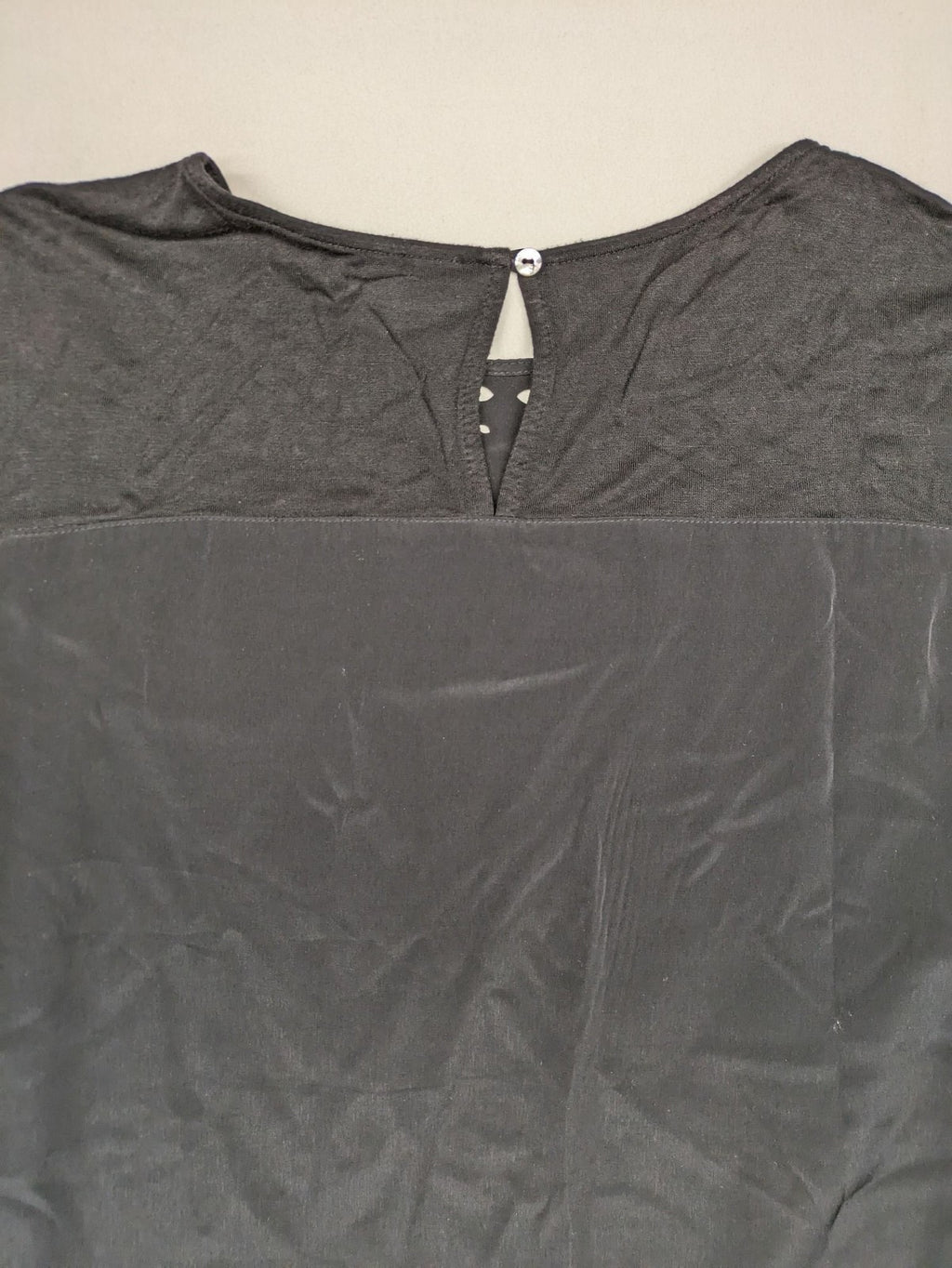 s.Oliver black shift dress with short sleeves and stylish cut-out neckline details