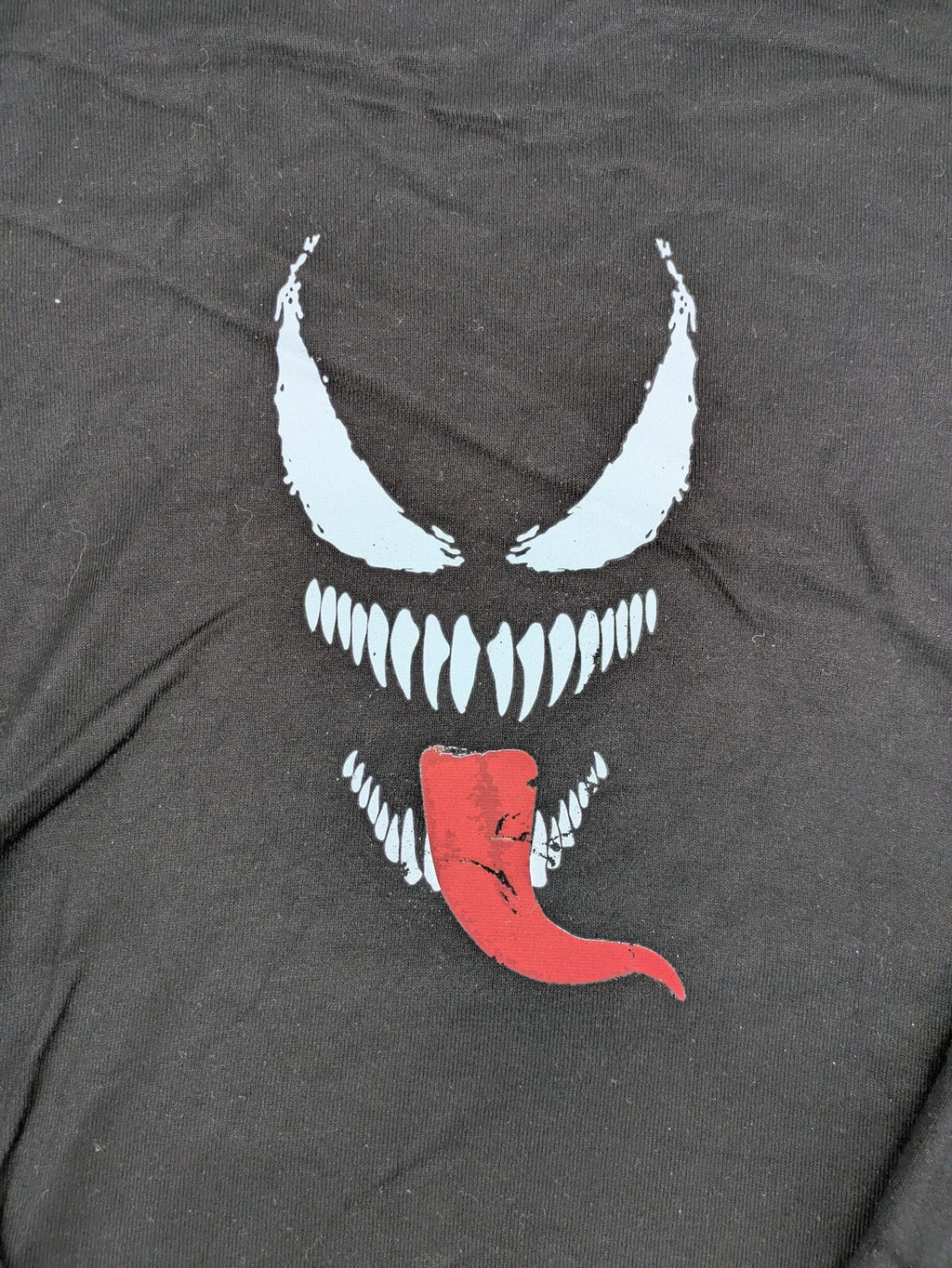 Venom knit jumper black featuring large Venom graphic, round neckline, from Zara.