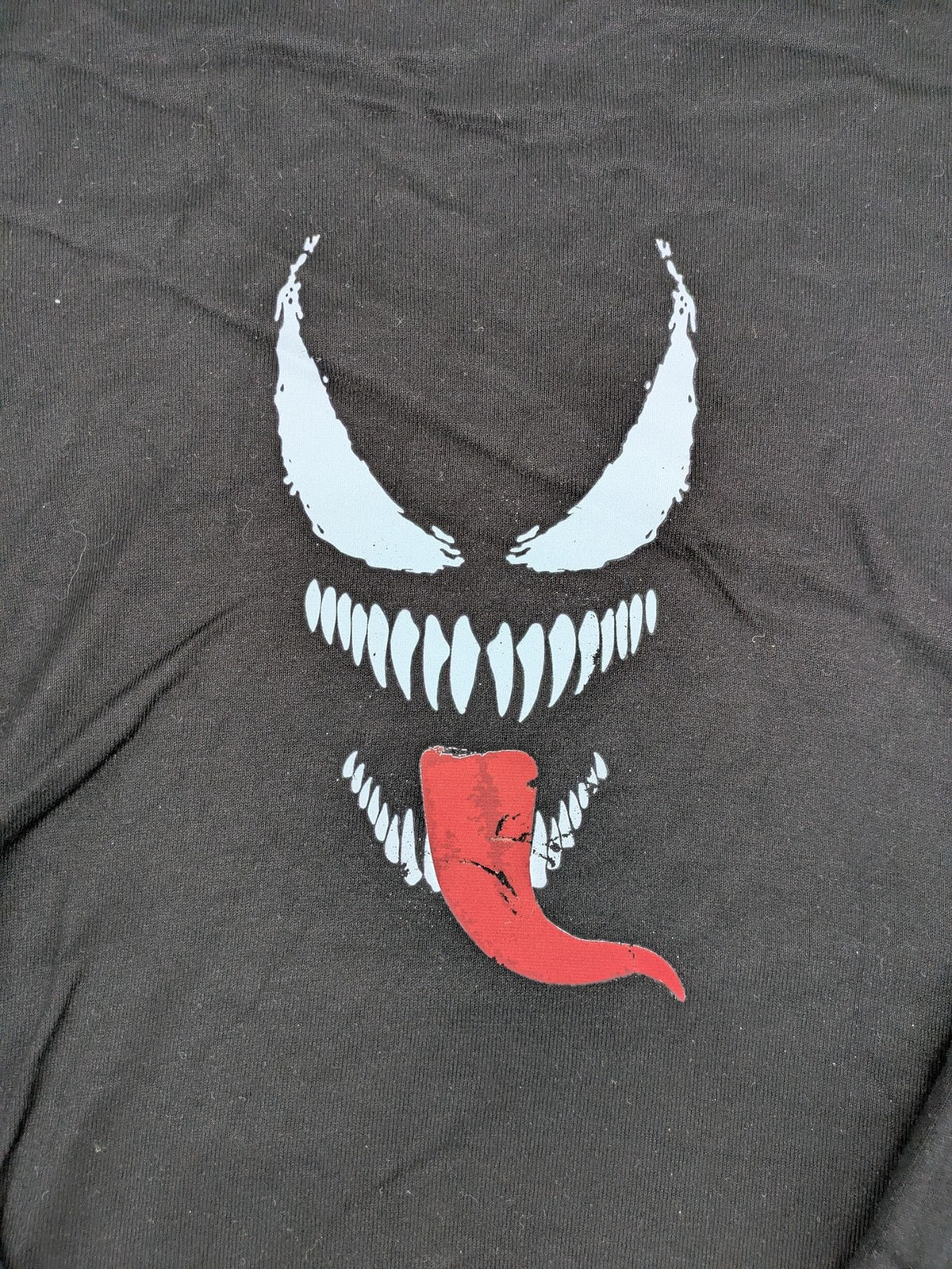 Venom knit jumper black featuring large Venom graphic, round neckline, from Zara.