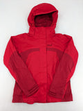 Jack Wolfskin red outdoor jacket with adjustable hood and Texapore waterproof technology