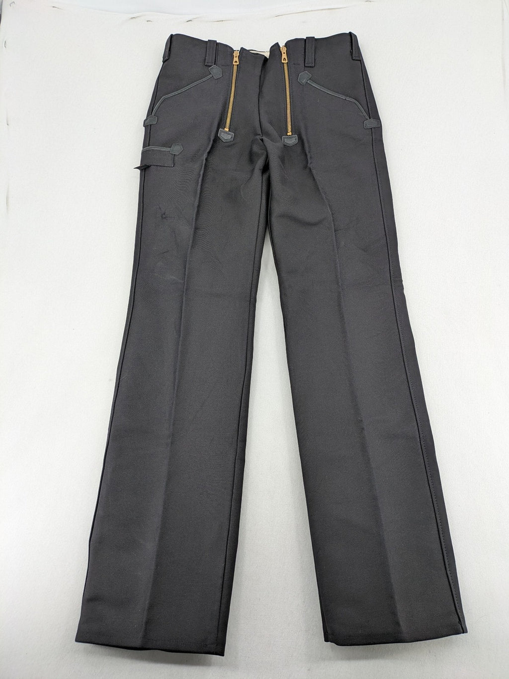 FHB hunting pants grey with double zipper and leather reinforcements, made from 100% cotton.