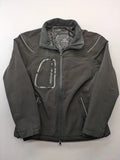 James & Nicholson grey softshell jacket with fleece lining and multiple zip pockets.