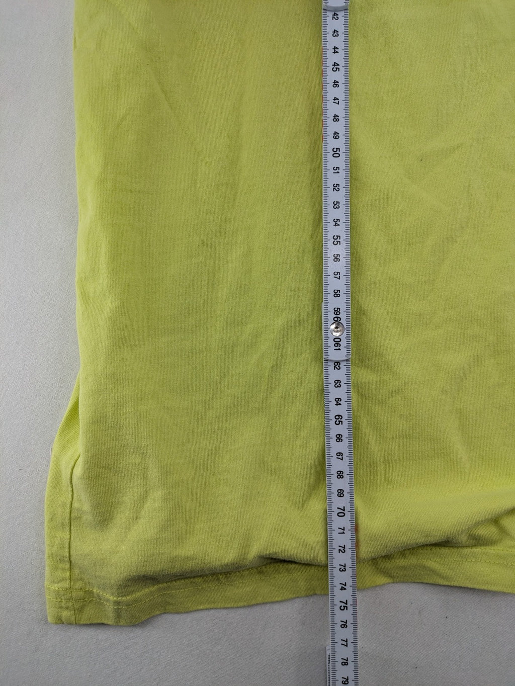 Primark yellow band t-shirt featuring Gothic LA graphic print and "PRESENT" patch.