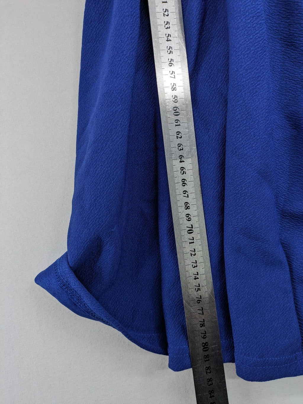 SHEIN blue skater dress A-line fit and flare, square neckline, sleeveless, textured fabric.