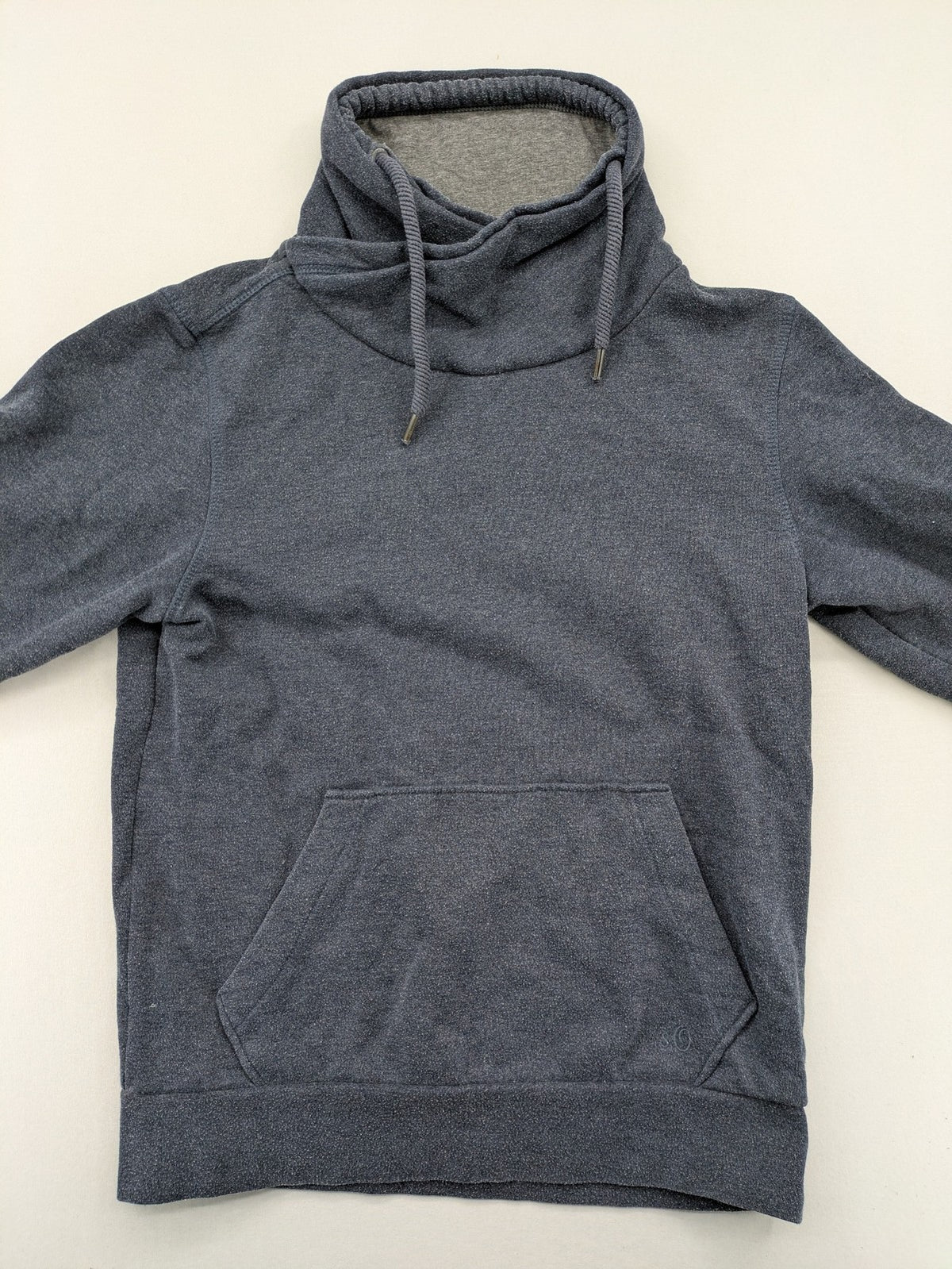 s.Oliver green turtle neck sweatshirt with adjustable drawstrings and graphic detail on sleeve