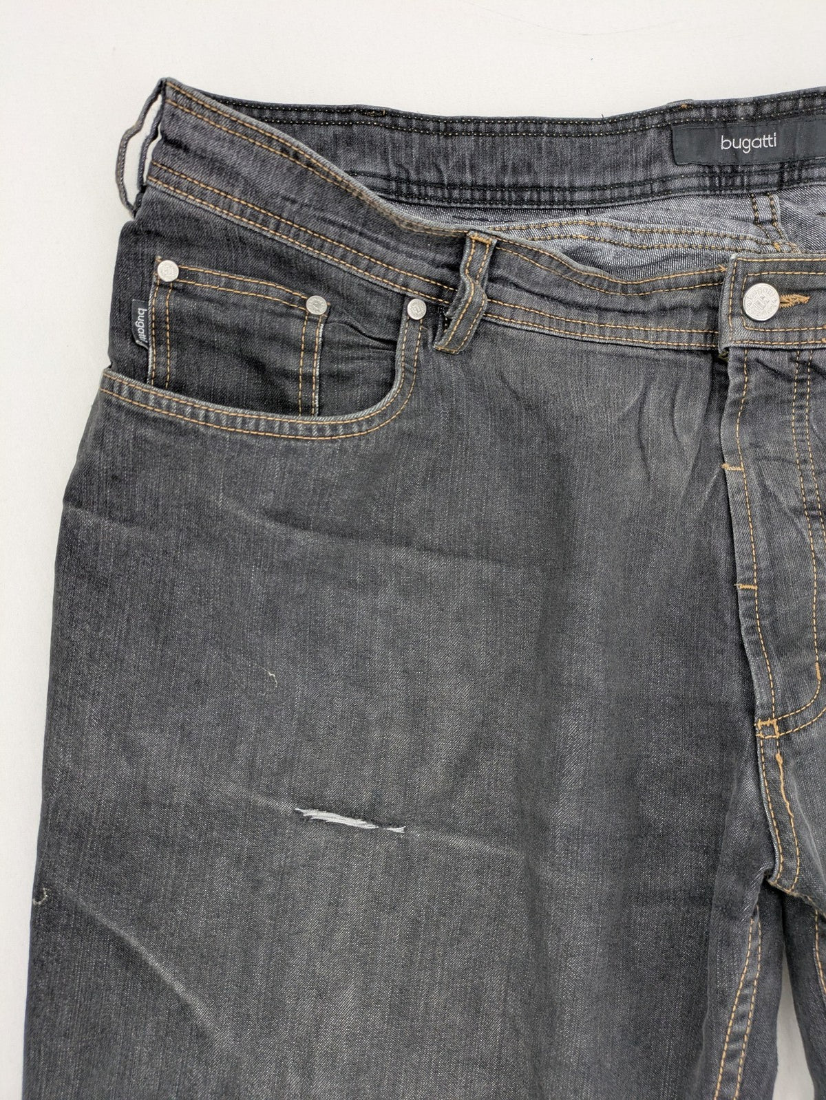 Bugatti straight jeans blue grey 5-pocket design with stretch denim material