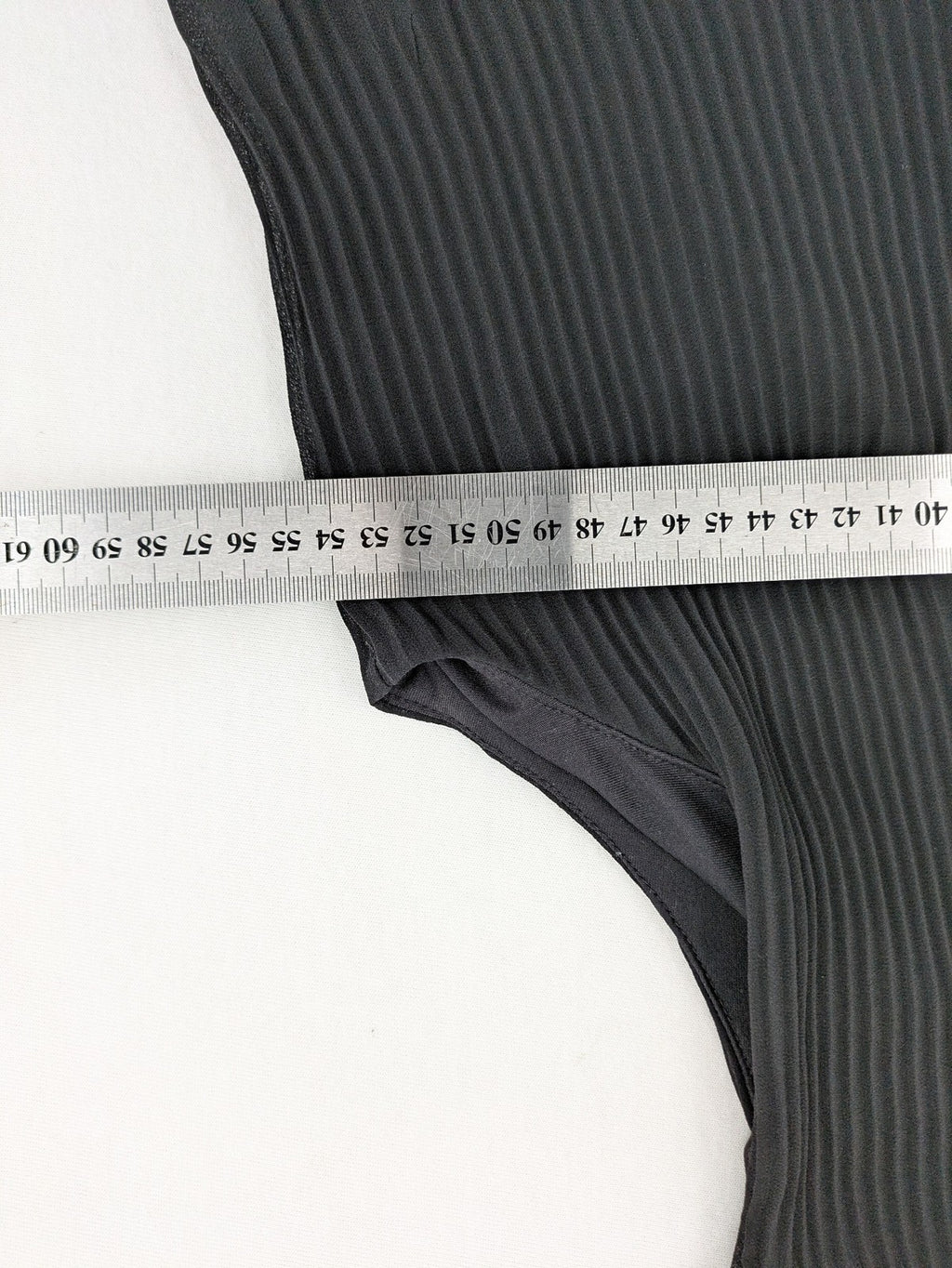 C&A grey top sleeveless pleated chiffon overlay with silver studs at neckline
