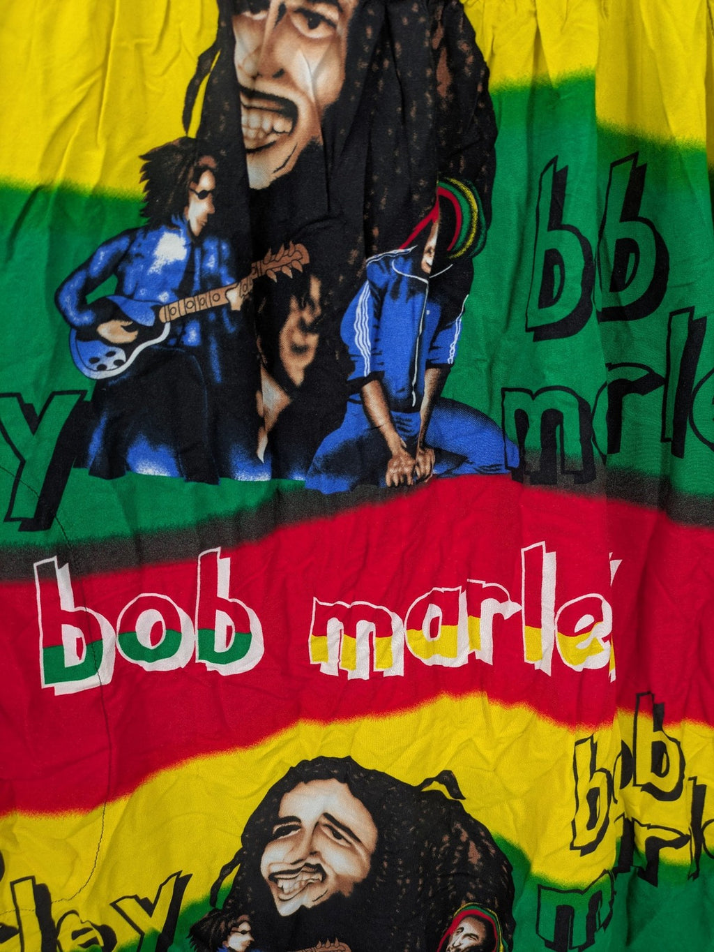 Bob Marley multi dress all-over print Rasta colors iconic graphics lightweight viscose