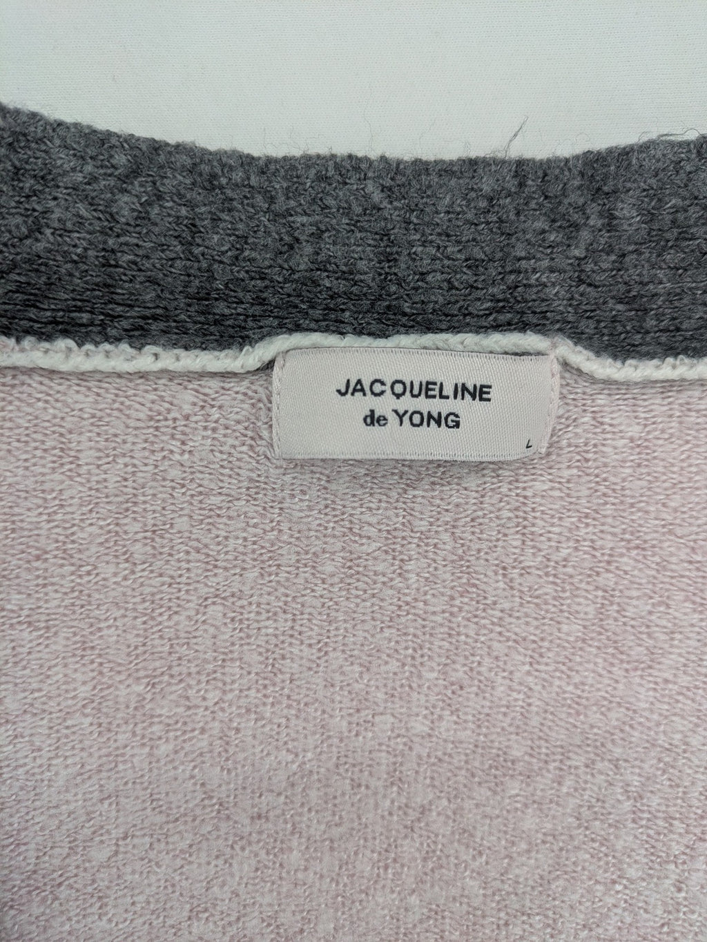 Jacqueline De Yong pink turtle neck jumper colorblock design with soft knit texture.