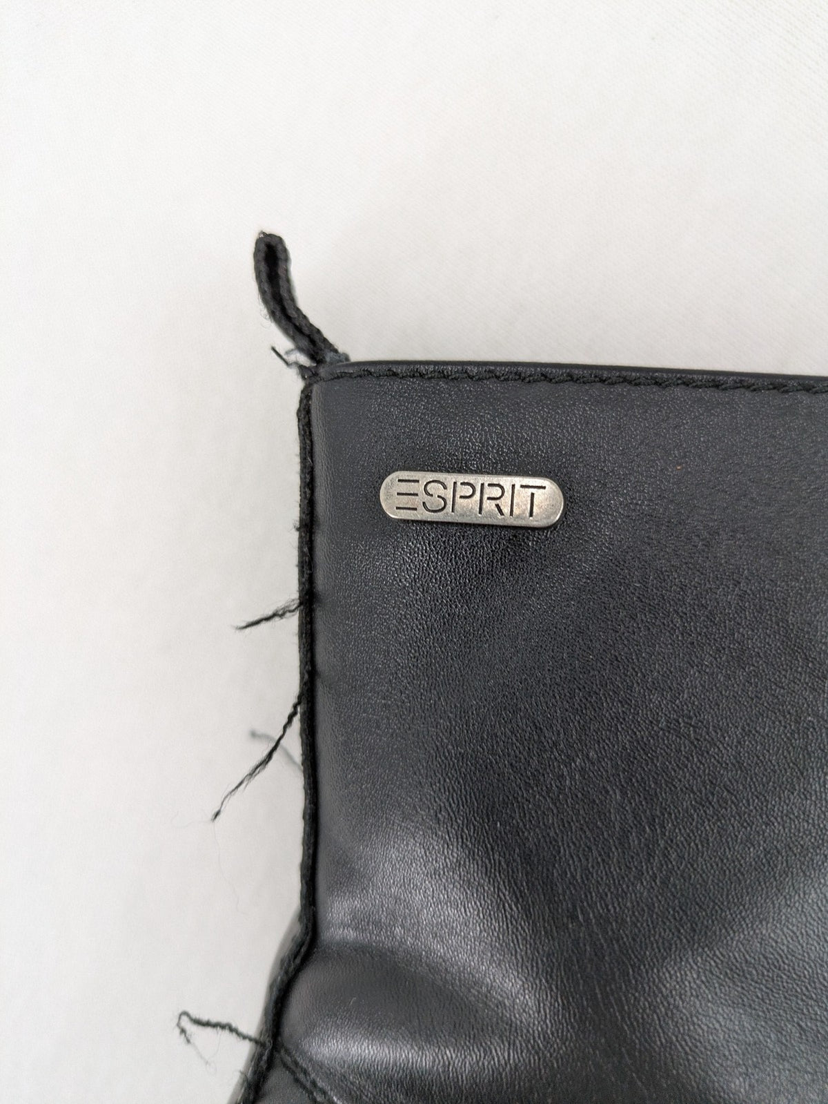 Esprit black combat boots for girls with lace-up front and side zipper detail.