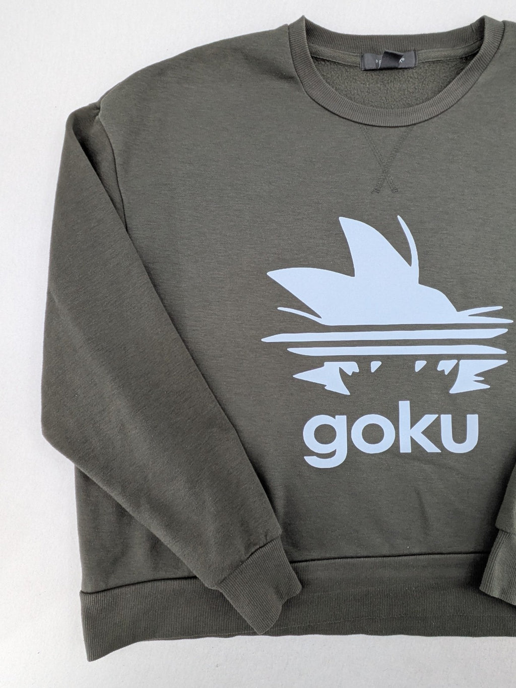 Dragon Ball Z blue sweatshirt featuring Son-Goku graphic and Primark logo.