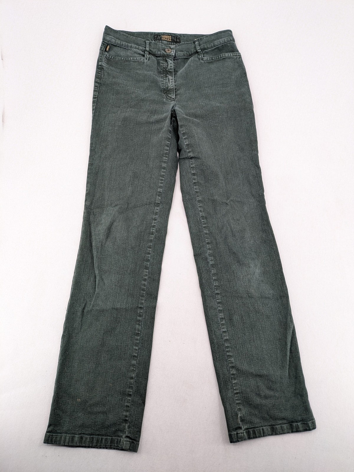 Zerres straight jeans dark green classic 5-pocket style with button and zipper closure.