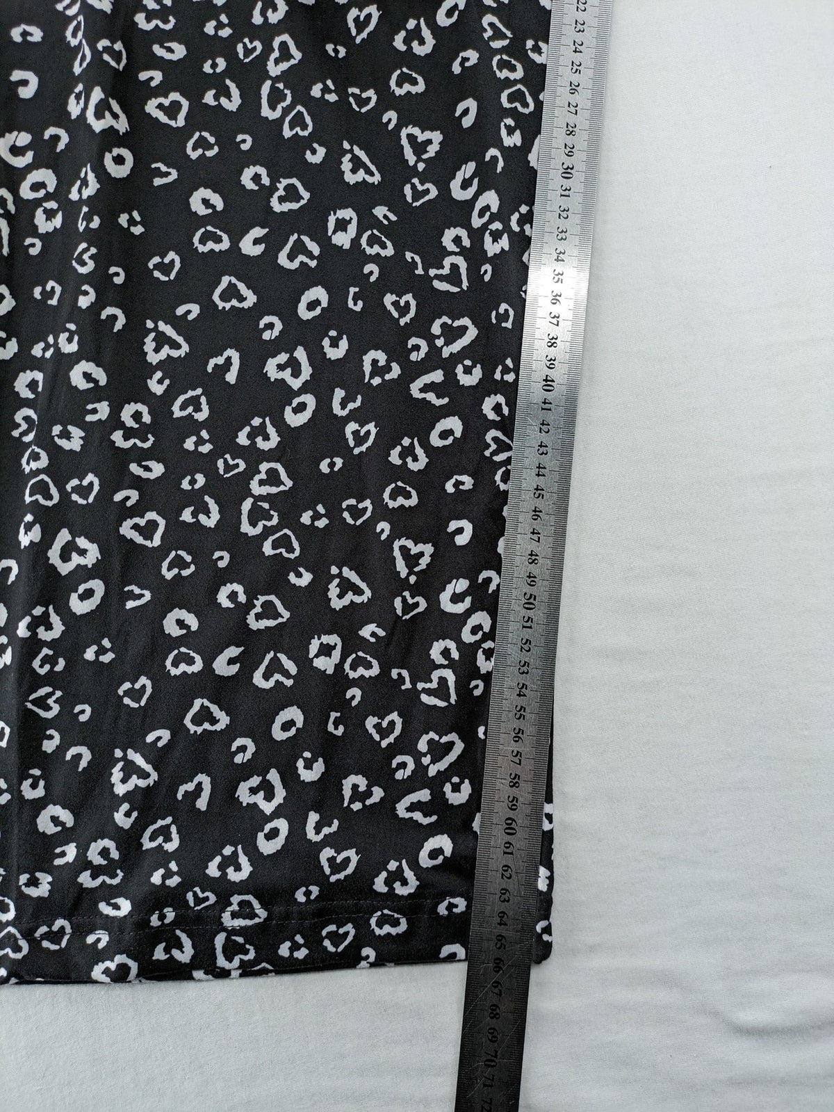 janina black and white pajama pants heart pattern elastic waistband stretch material