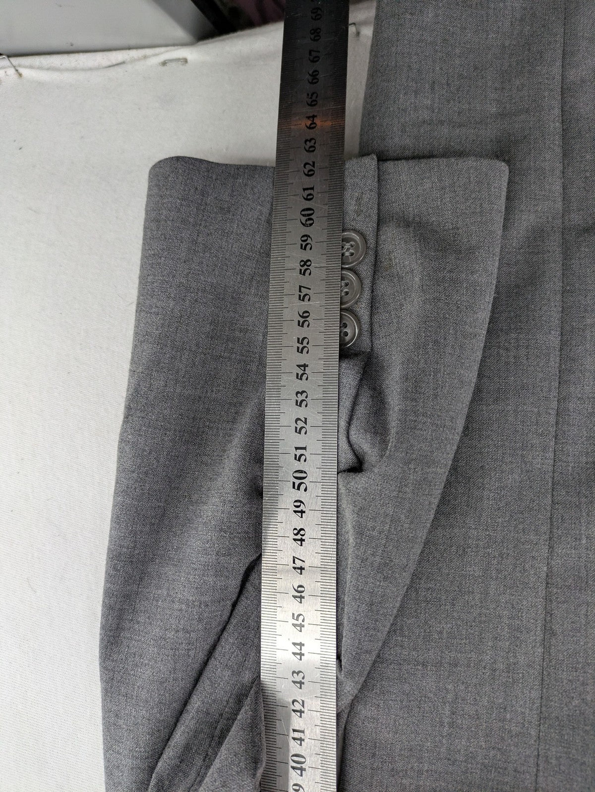 Montego grey blazer three-button design made from wool blend with smooth lining.