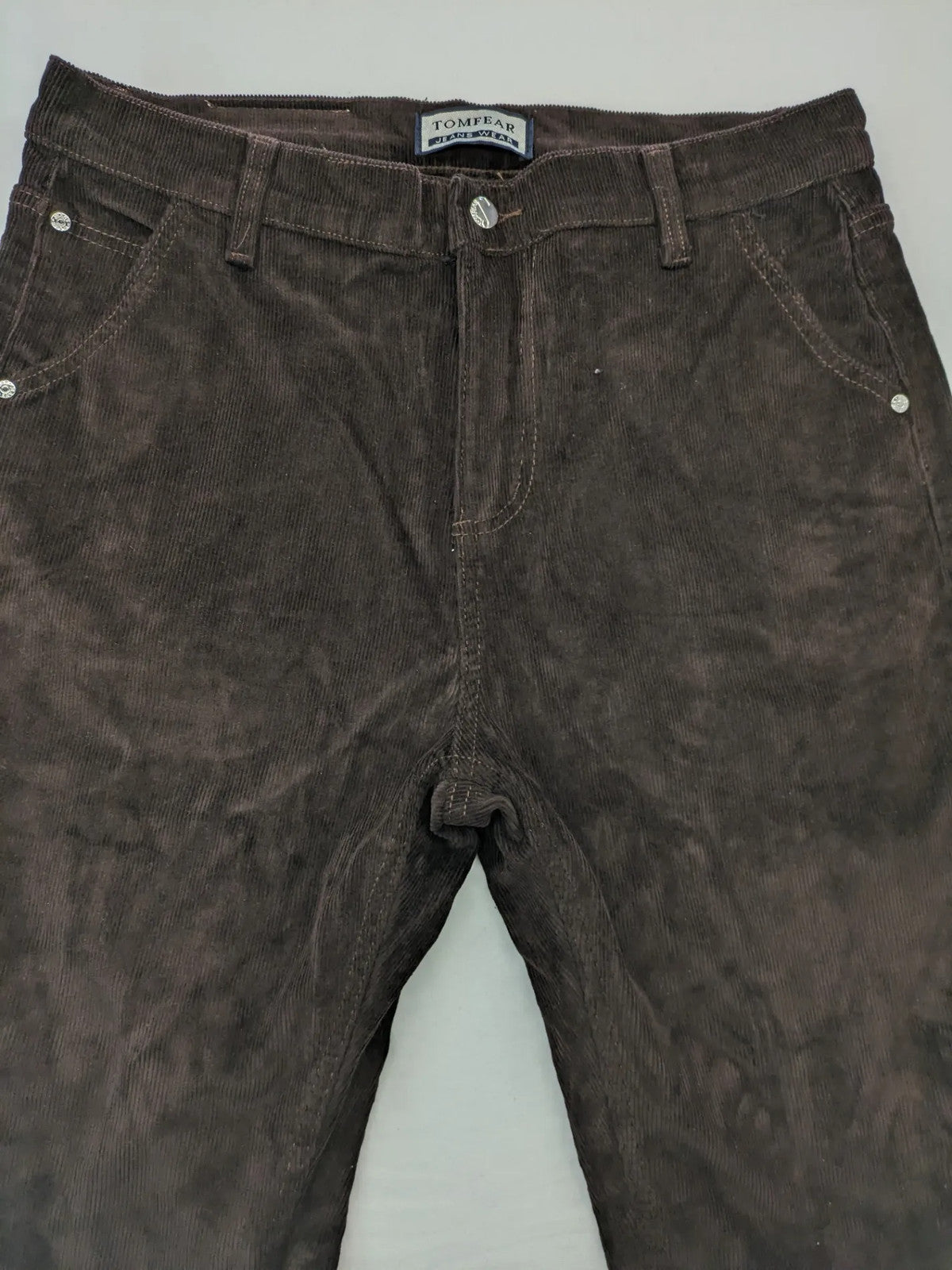 Tomfear black pants 3/4 length classic 5-pocket design corduroy material