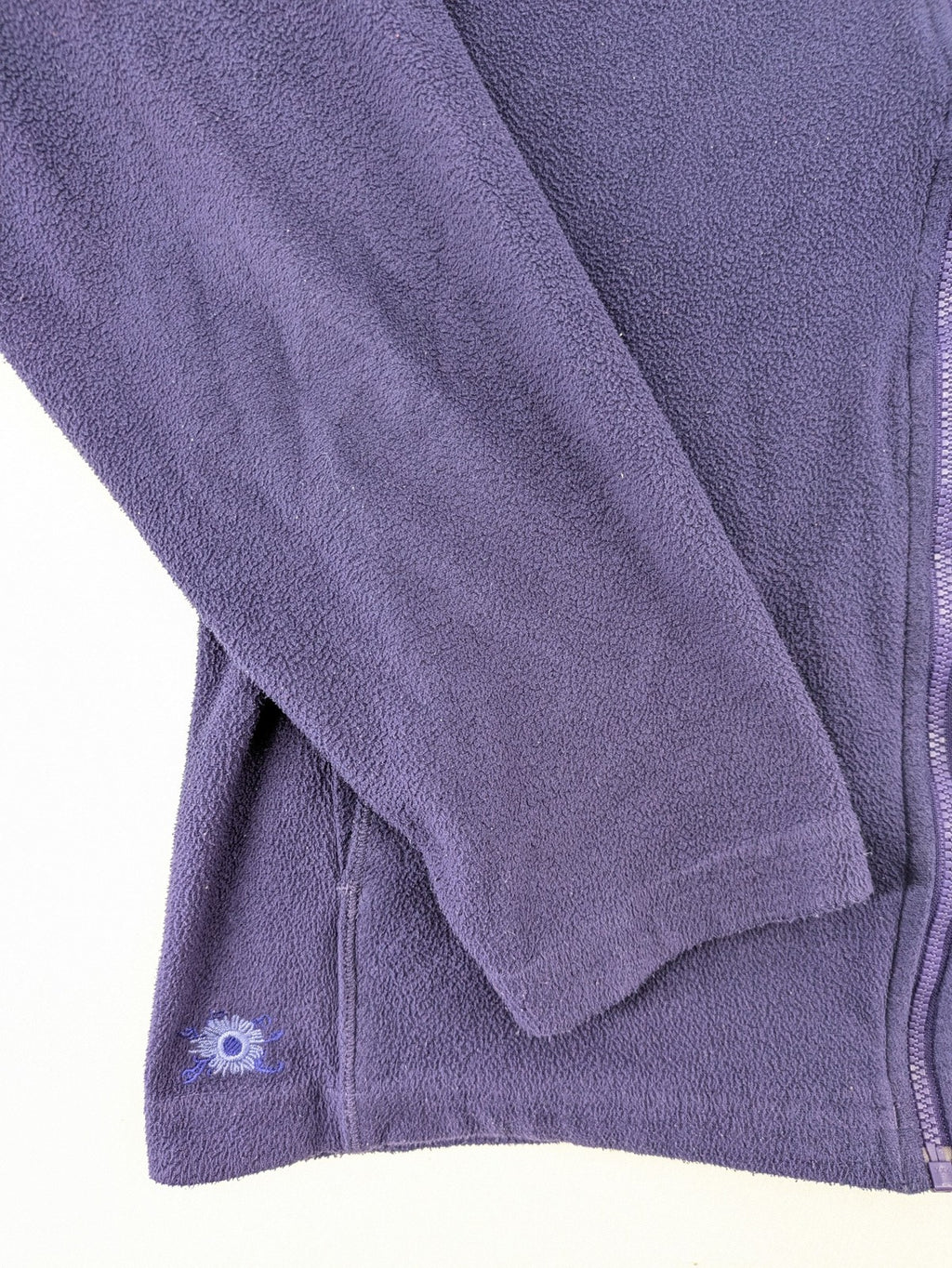 SALEWA purple fleece jacket full zip with hood, soft Polarlite material, classic design.