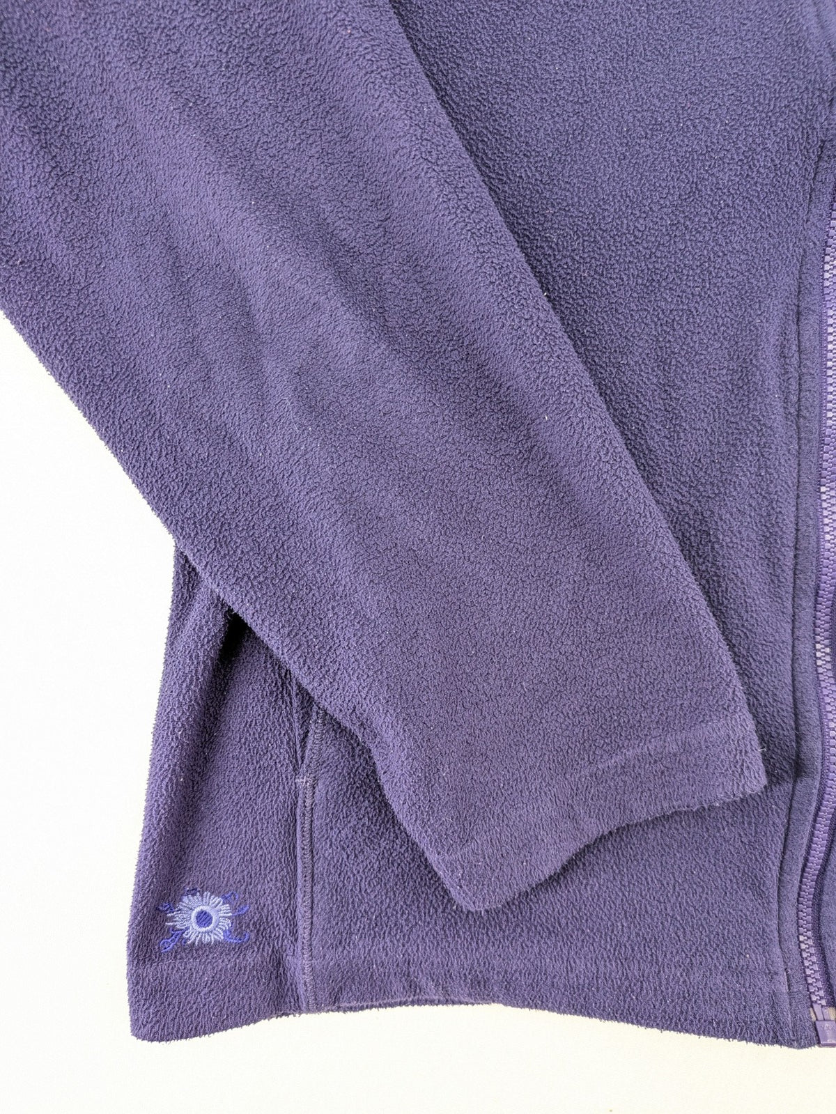 SALEWA purple fleece jacket full zip with hood, soft Polarlite material, classic design.