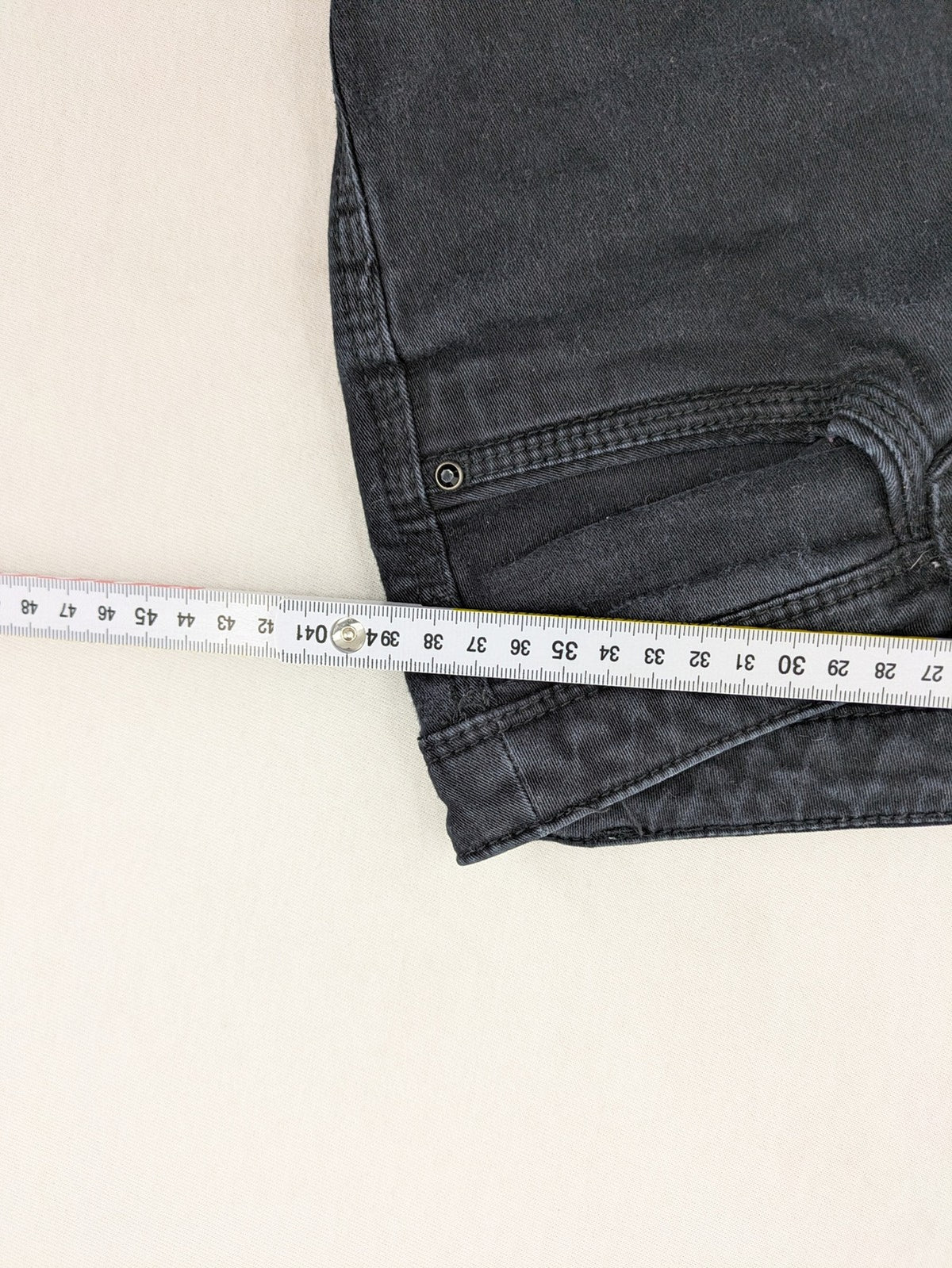 Yessica black straight leg jeans 5-pocket design cotton blend with stretch.
